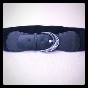 Black belt with bling buckle